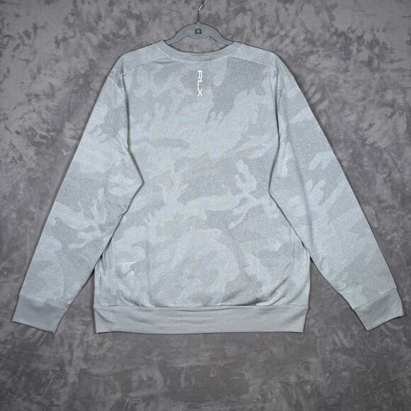 RLX Ralph Lauren Camo Golf Pullover Sweatshirt Gray Heather Men’s Size L NWT - Picture 6 of 8